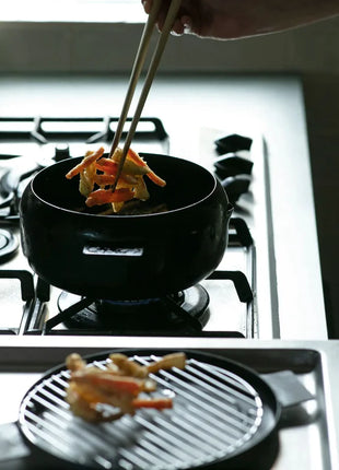 Oala Japoneza Compacta pentru Prajit cu Capac si Grilaj, 18 cm