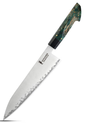 Cutit de Bucatar 23 cm din Otel Damasc cu Maner Verde Forestline