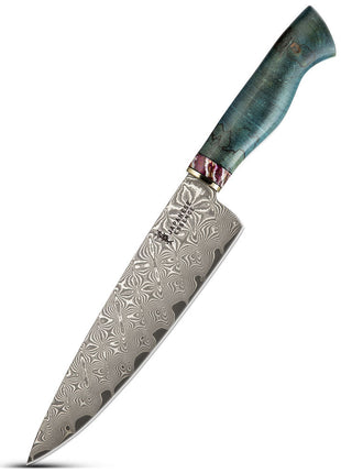 Cutit de Bucatar 20 cm din Otel Damasc cu Maner Blue Fossil