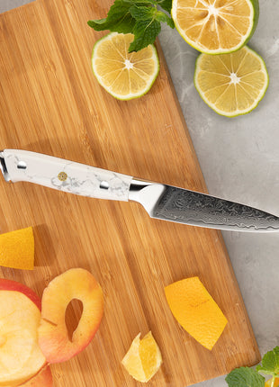 Set de 8 Cutite Premium Damascus cu Manere Imperial White