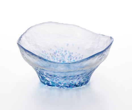 Bol Lucrat Manual din Sticla Japoneza 159 mm „Hortensia Albastra”