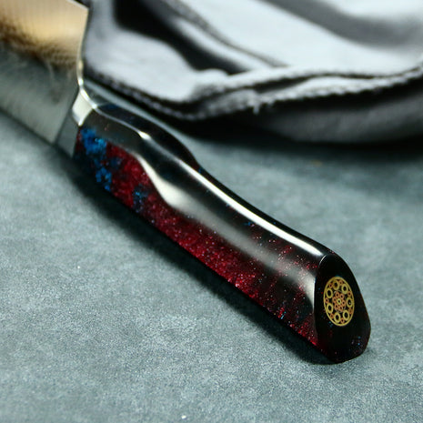 Cutit Universal 15 cm din Otel Damasc cu Maner Cosmic Galaxy