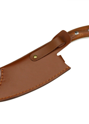 Satar Camping 14.5 cm din Otel Forjat cu Maner Lemn Natural