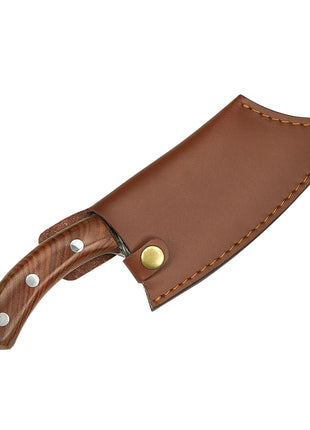 Satar Camping 14.5 cm din Otel Forjat cu Maner Lemn Natural