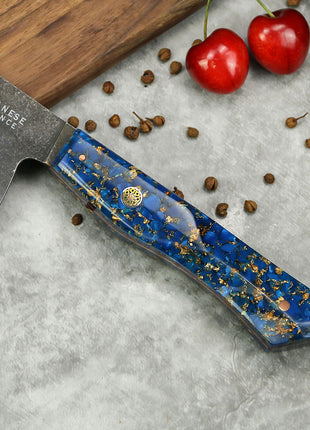 Cutit Nakiri 17.5 cm din Otel Damasc si Maner din Rasina G10