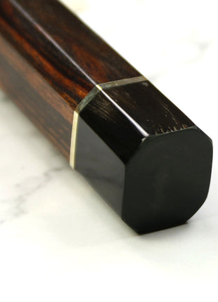 Cutit Nakiri 17.7 cm din Otel Damasc cu Maner Ironwood Negru
