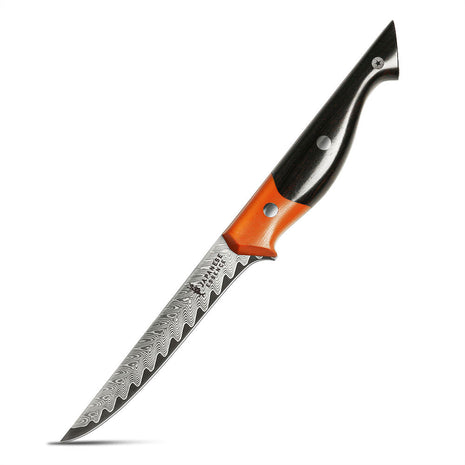 Cutit de Filetat 13 cm din Otel Damasc cu Maner Ergonomic din Lemn Stabilizat