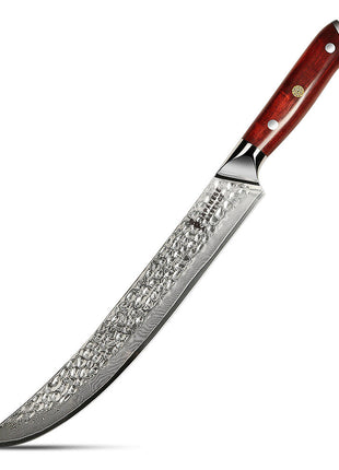 Cutit pentru Feliere 25.5 cm din Otel Damasc cu Maner din Lemn de Trandafir
