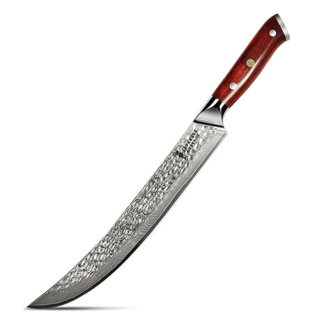 Cutit pentru Feliere 25.5 cm din Otel Damasc cu Maner din Lemn de Trandafir