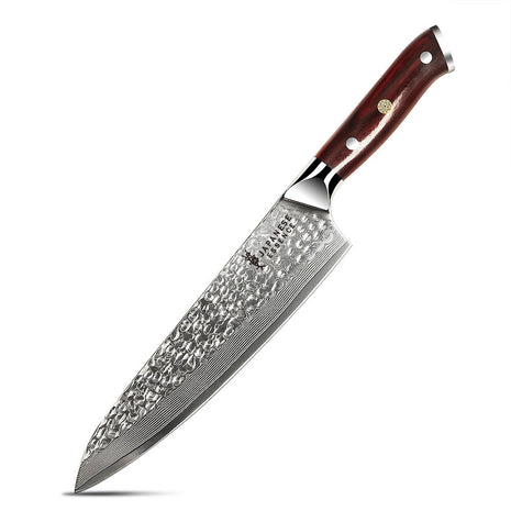 Cutit de Bucatar 21 cm din Otel Damasc cu Maner Rosewood Clasic