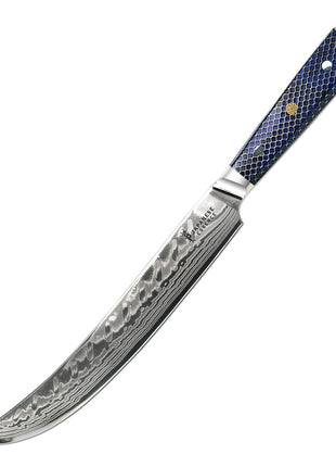 Cutit pentru Feliere 26 cm Model decorativ Croco cu Maner Albastru Honeycomb