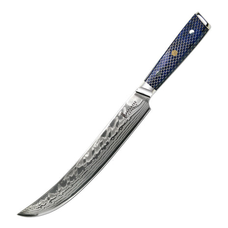 Cutit pentru Feliere 26 cm Model decorativ Croco cu Maner Albastru Honeycomb