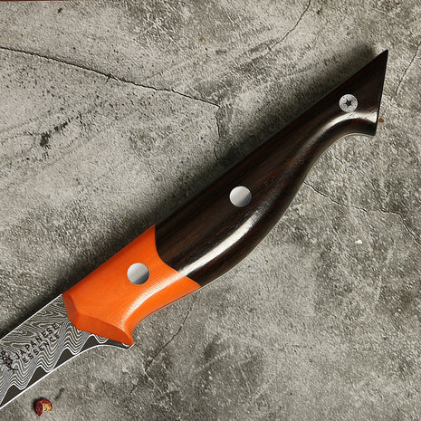 Cutit de Filetat 13 cm din Otel Damasc cu Maner Ergonomic din Lemn Stabilizat