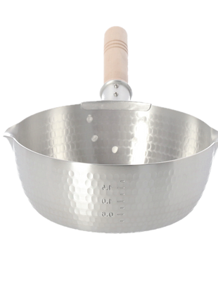 Oala Japoneza Yukihira, 19.5cm, Aluminiu Ciocanit, Maner din Lemn