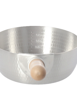 Oala Japoneza Yukihira, 19.5cm, Aluminiu Ciocanit, Maner din Lemn