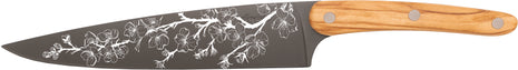 Cutit de Bucatar Sakura 20 cm, Otel Inoxidabil, Maner din Lemn de Maslin