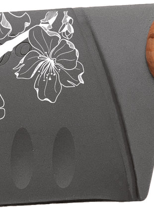 Cutit Santoku Sakura 17 cm, Otel Inoxidabil, Maner din Lemn de Maslin