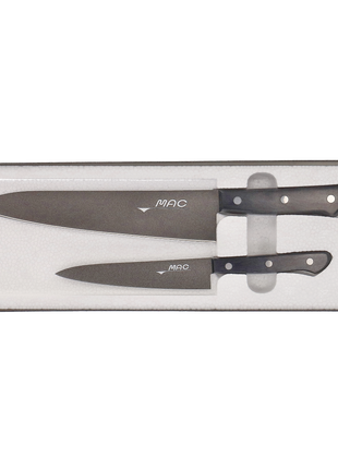 Set 2 Cutite MAC Black Fluorine Coated Series, Bucatar 21.5 cm, Curatat 13.5 cm