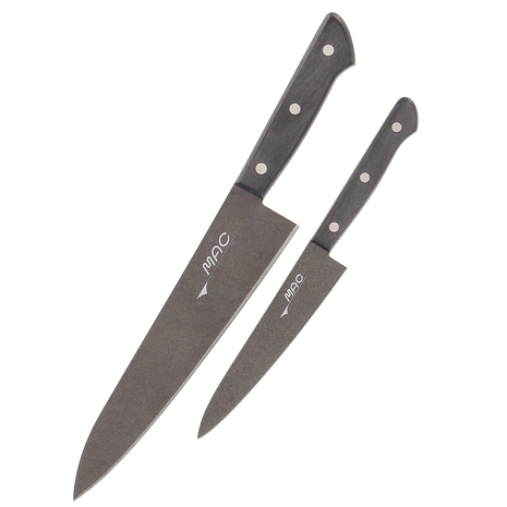 Set 2 Cutite MAC Black Fluorine Coated Series, Bucatar 21.5 cm, Curatat 13.5 cm