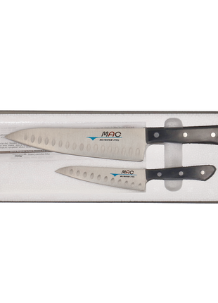 Set 2 Cutite MAC Chef Series cu Alveole, Bucatar 20 cm, Curatat 13 cm