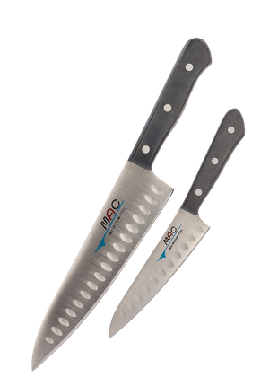Set 2 Cutite MAC Chef Series cu Alveole, Bucatar 20 cm, Curatat 13 cm