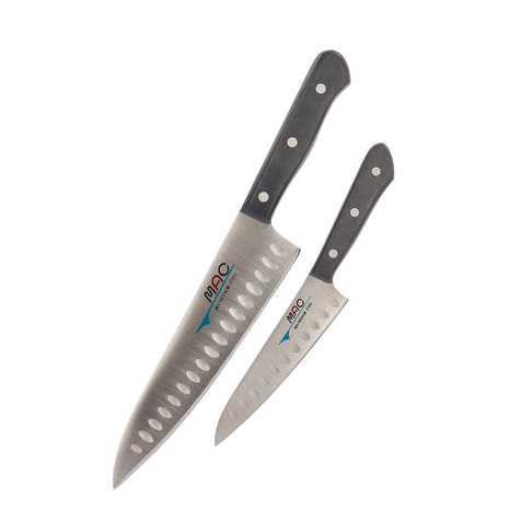 Set 2 Cutite MAC Chef Series cu Alveole, Bucatar 20 cm, Curatat 13 cm