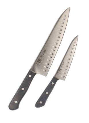 Set 2 Cutite MAC Chef Series cu Alveole, Bucatar 20 cm, Curatat 13 cm