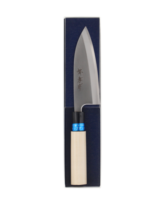 Cutit Japonez Sakai Takayuki Aji Kiri, 12cm, Otel Carbon, Maner din Lemn, 12cm