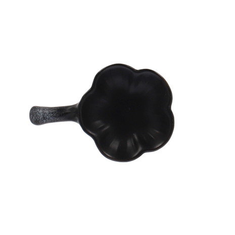 Sosiera Japoneza cu Maner, Negru cu Accente Albe, 11cm