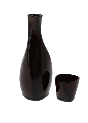 Set Japonez pentru Sake Vermilion Tenmoku, Carafa & Pahar