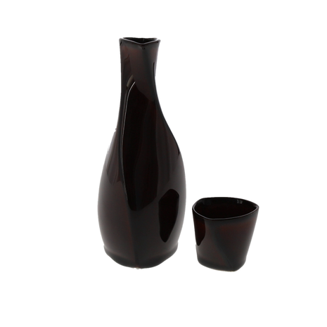 Set Japonez pentru Sake Vermilion Tenmoku, Carafa & Pahar