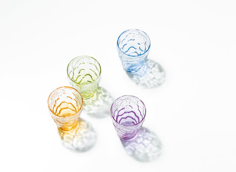 Set 4 Pahare Tumbler „Grape”, Textura Strugure, Culori Pastelate, 260 ml