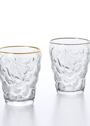 Set 2 Pahare Tumbler „Grape”, Inel Auriu si Platinat, 260 ml