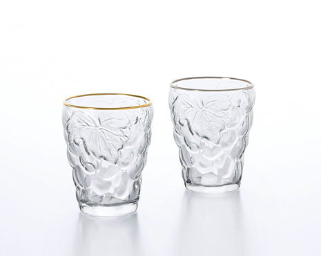 Set 2 Pahare Tumbler „Grape”, Inel Auriu si Platinat, 260 ml