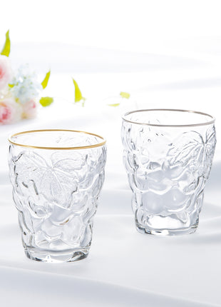Set 2 Pahare Tumbler „Grape”, Inel Auriu si Platinat, 260 ml