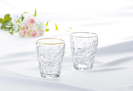 Set 2 Pahare Tumbler „Grape”, Inel Auriu si Platinat, 260 ml