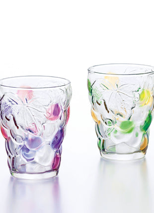Set 2 Pahare Tumbler „Grape”, Violet Pink & Green Amber, 260 ml