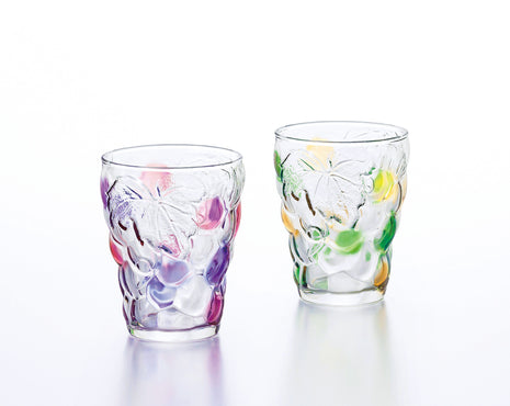Set 2 Pahare Tumbler „Grape”, Violet Pink & Green Amber, 260 ml