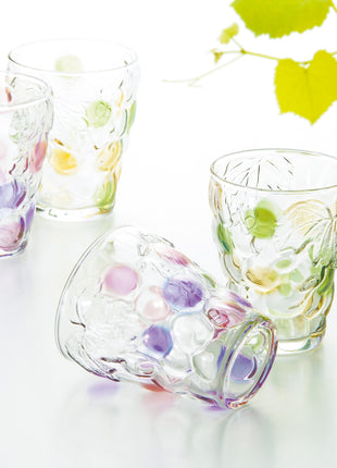 Set 2 Pahare Tumbler „Grape”, Violet Pink & Green Amber, 260 ml