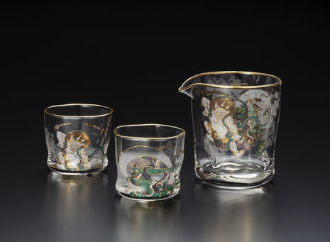 Set Sake Fujin-Raijin, Design Traditional Japonez