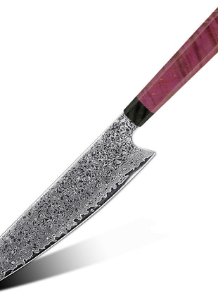 Cuțit Kiritsuke 21 cm din Otel Damasc cu Maner Ruby Flame