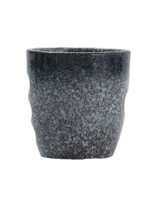 Cana de Cafea din Ceramica Albastra cu Detalii Albe