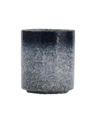 Cana de Cafea din Ceramica Albastra cu Detalii Albe