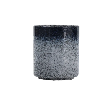 Cana de Cafea din Ceramica Albastra cu Detalii Albe