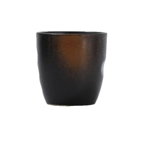 Cana de Cafea din Ceramica Neagra cu Note de Maro