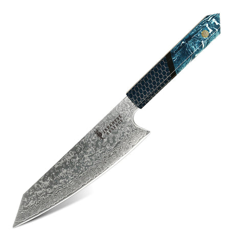 Cutit Kiritsuke 20 cm din Otel Damasc cu Maner Midnight Ocean