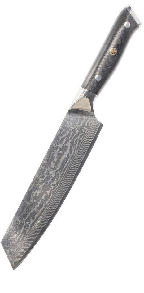 Cutit Kiritsuke 20 cm din Otel Damasc cu maner din fibra de sticla G10