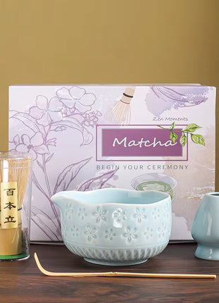 Set pentru Matcha, 7 Piese, Albastru
