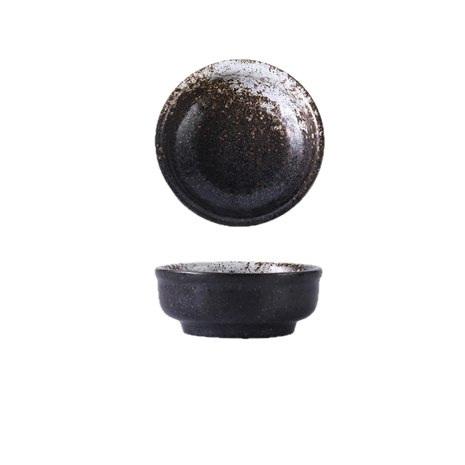 Bol ceramic Negru pentru dip cu Detalii Albe