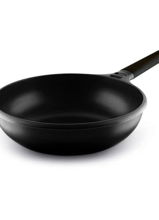 Wok Castey cu Maner Negru Detasabil, Aluminiu Turnat, Inductie, 28 cm